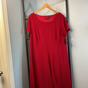 Ronnie Nicole Red midi dress size 2X stretch fabric New With Tags